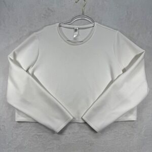 SPANX Airessentials Cropped Pullover Long Sleeve Top White‎ Athleisure 2X